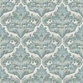 Vector volumetric damask seamless pattern background. Elegant luxury embossed texture for wallpapers, backgrounds and