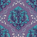 Vector volumetric damask seamless pattern element. Elegant luxury embossed texture for wallpapers, backgrounds and page