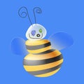 Vector volumetric thick toy bee looks like a children`s drawing