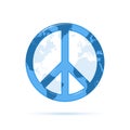 Vector volumetric icon of the peace symbol.
