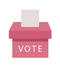 Vector of voter ballot going into a ballot box