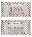 Vector voucher template. Gift voucher template with pattern. Royalty Free Stock Photo