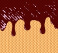 Vector wafer and melting chocolate background