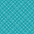 Vector waffle fabric effect seamless pattern background.Aqua blue and white diagonal cotton fiber style backdrop.Woven