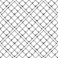 Vector waffle fabric effect seamless pattern background. Black and white diagonal cotton fiber style backdrop.Woven