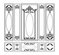 Vector wainscoting Decorative Damask Ornamented frames for walls or backgrounds