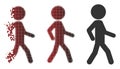 Dissolved Pixel Halftone Walking Child Icon Royalty Free Stock Photo