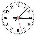 Vector wall clock face with numbers Royalty Free Stock Photo
