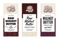 Vector walnut butter labels in modern style