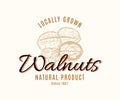 Vector walnut label design