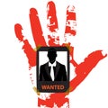 Vector - wanted poster businessman on wood texture background, illustration