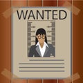 Vector - wanted poster woman business