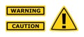 Warning caution signs symbols, vector icon set. Royalty Free Stock Photo