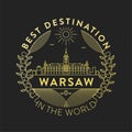 Vector Warsaw City Badge, Linear Style