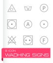 Vector washing signs icons set