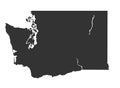 Vector Washington state Map silhouette Royalty Free Stock Photo
