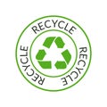 Vector waste logo sign. Arrow reuse earth recycle symbol reuse concept icon Royalty Free Stock Photo