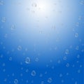 Vector water bubbles blue background Royalty Free Stock Photo