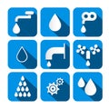 Vector Water Buttons - Symbols - Icons Set