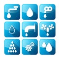 Vector Water Buttons - Symbols - Icons Set