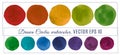 Vector Water Colour Circle. Circular Dots Splatter. Ink Spots on Paper. Grunge Water Colour Circle. Abstract Hand Paint Royalty Free Stock Photo