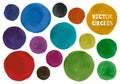 Vector Water Colour Circle. Isolated Splash Splatter. Ink Rounds on Paper. Water Colour Circle. Circular Acrylic Royalty Free Stock Photo