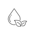 vector water drop. leaves with water. herbal drink vector illustration on white baclground Royalty Free Stock Photo