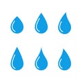 Vector water drop logo. Raindrop moisture droplet symbol blue water icon. Pure rain bubble liquid transparent splash Royalty Free Stock Photo