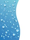 Vector Water Drops On Blue Background. Esp 10 Template