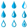 Vector Water Drops Icon Set Royalty Free Stock Photo