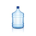 Vector water empty bottle. Large plastic big blue transparent bottle for clean water, isolated