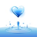 Vector water heart Royalty Free Stock Photo