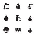 Vector water icons set