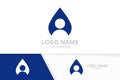 Vector water drop and man logo combination. Unique human logotype design template. Royalty Free Stock Photo