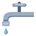 Vector Water Tap Icon. Faucet with Drop Royalty Free Stock Photo