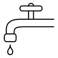 Vector Water Tap Icon. Faucet with Drop Royalty Free Stock Photo