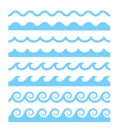 Vector water waves patterns Royalty Free Stock Photo