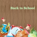 Vector watercolor back to school poster