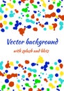 Vector watercolor background with colorful ink blots, splash and brush strokes Royalty Free Stock Photo