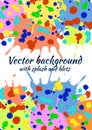 Vector watercolor background with colorful ink blots, splash and brush strokes. Royalty Free Stock Photo