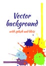 Vector watercolor background with colorful ink blots, splash and brush strokes Royalty Free Stock Photo