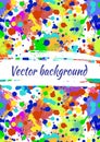 Vector watercolor background with colorful ink blots, splash and brush strokes Royalty Free Stock Photo