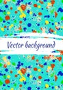 Vector watercolor background with colorful ink blots, splash and brush strokes. Royalty Free Stock Photo