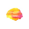 Vector Watercolor Blot Isolated on White Background, Yellow and Pink Paint Stain.