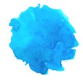 Vector watercolor blue splash. Abstract cyan blot background. Sea, tropical ocean, lagoon element. azure blob Royalty Free Stock Photo