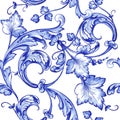 Vector watercolor blue texture pattern.