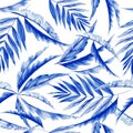 Vector watercolor blue texture pattern.