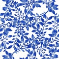 Vector watercolor blue texture pattern.