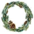 Vector watercolor christmas wreath