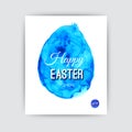Vector watercolor easter egg card, illustration with easter egg. Royalty Free Stock Photo